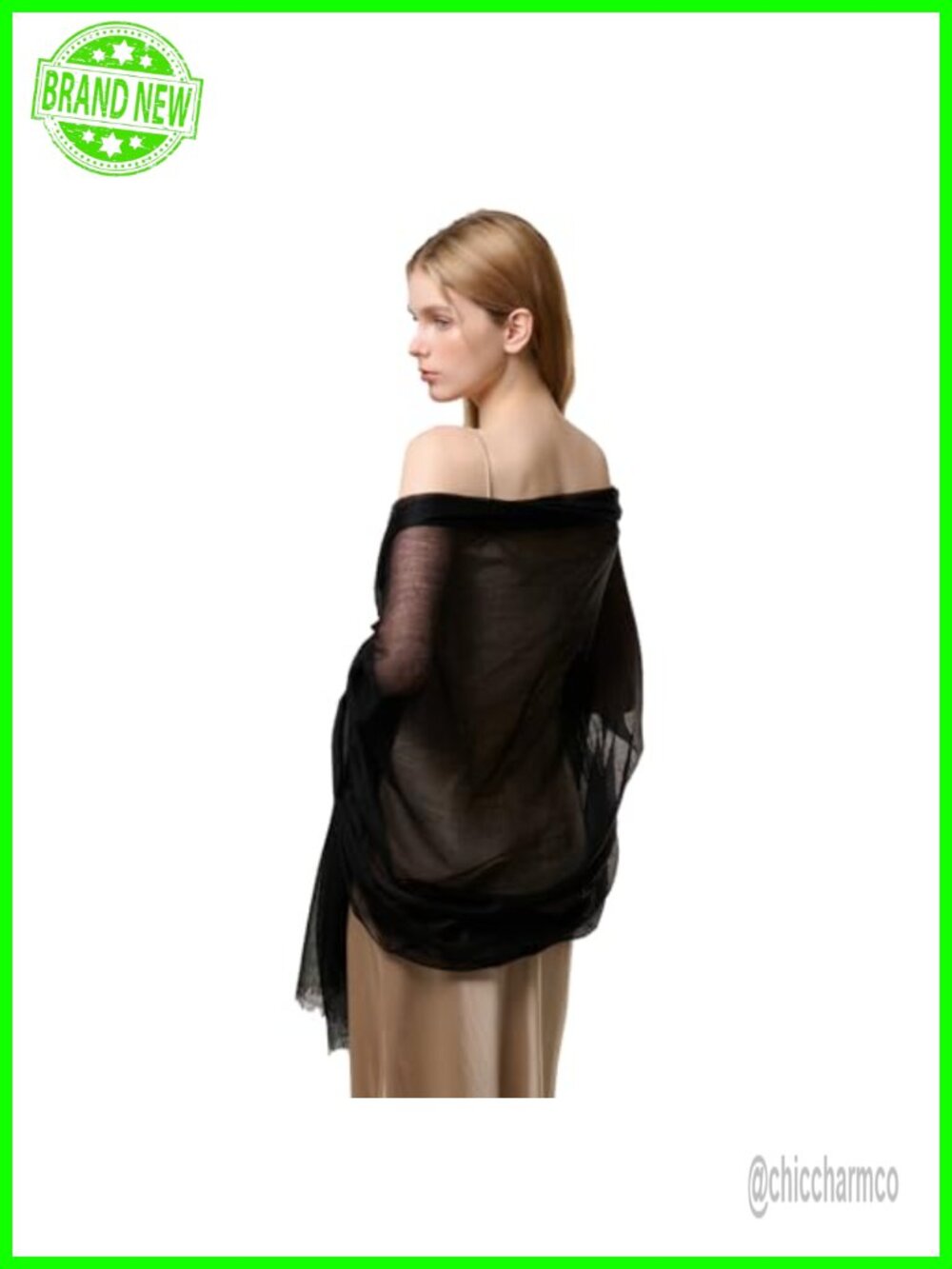 100% Cashmere Shawl Wrap Women Oversized Featherlight Sheer Scarf Travel Gift